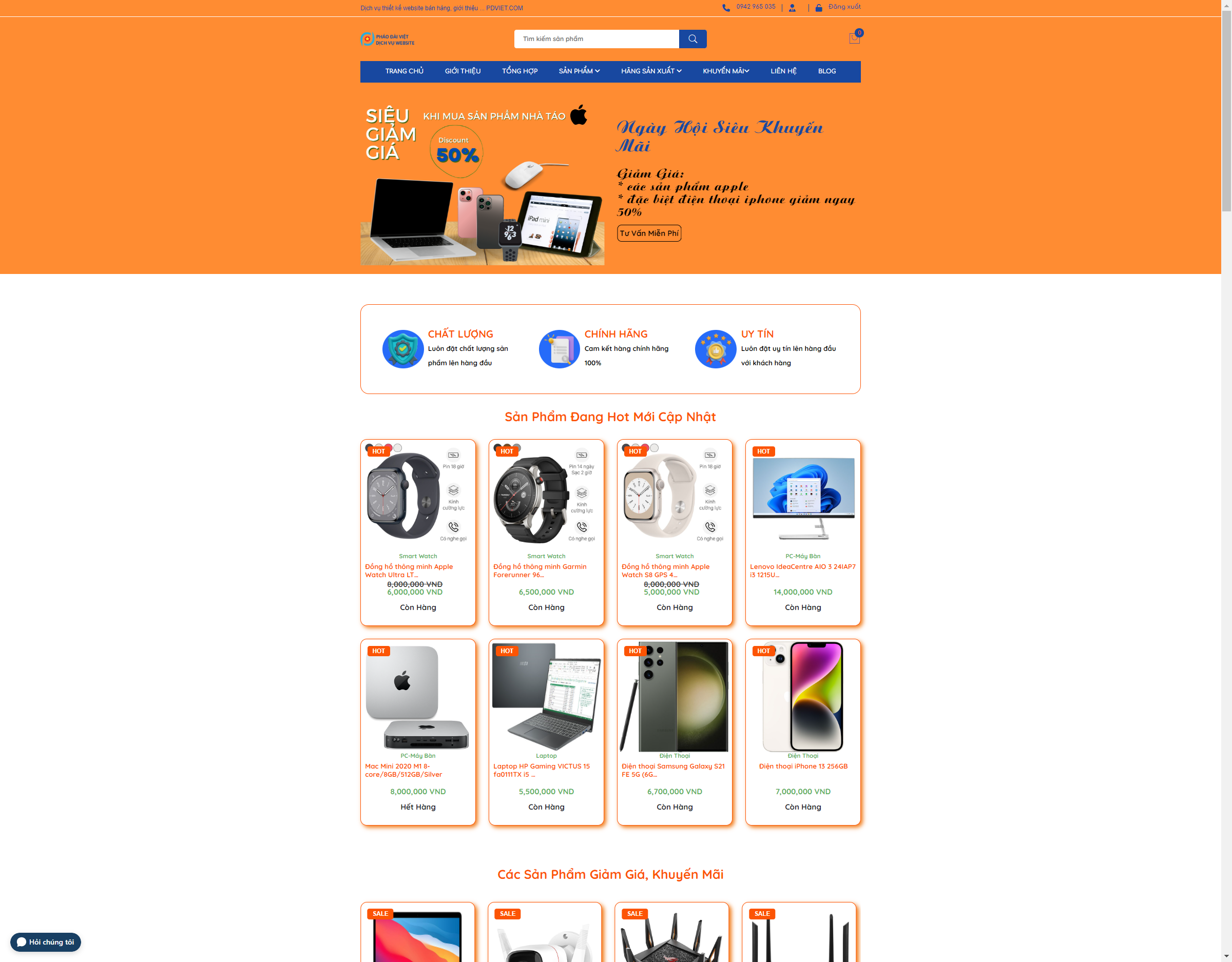 thiet ke website dong xoai binh phuoc phao dai viet
